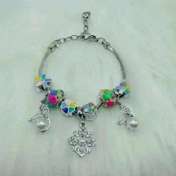 Cute Charm Bracelet with Rhinestone Accents - Picture 3 of 4